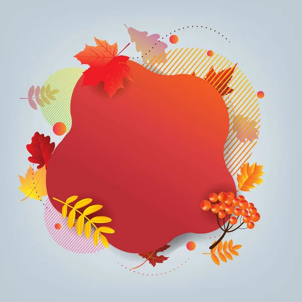 Bannière d'automne et feuilles d'automne — Image vectorielle