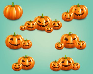 Turuncu Ayarlı Kabaklar Ayrı Nane Arkaplanı