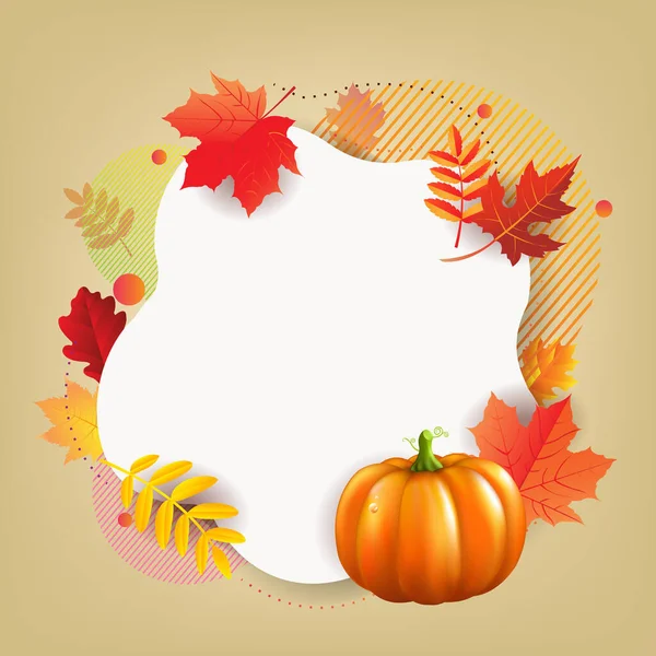 Witam jesienny baner z liśćmi Ilustracja Stockowa