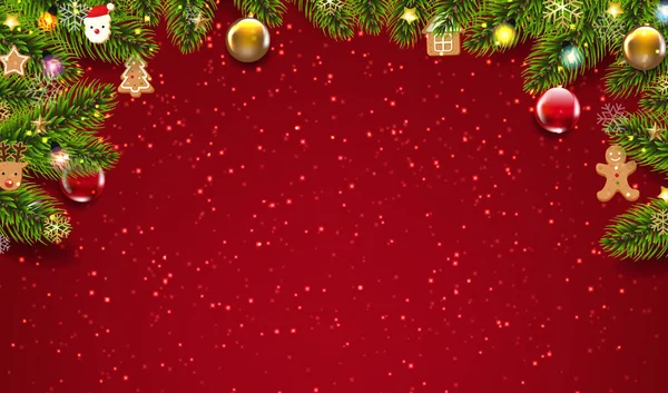 Joyeux Noël Affiche joyeuse avec paillettes — Image vectorielle