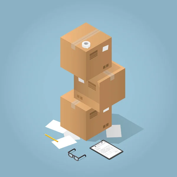 Ilustración de entrega de paquetes vectoriales — Vector de stock