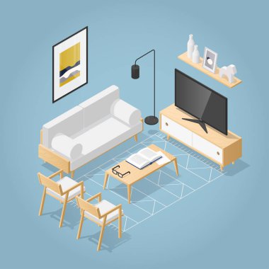 Isometric Oturma Odası Çizimi