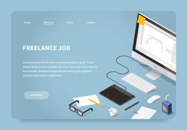 İzometrik Freelancer iş açılış sayfası