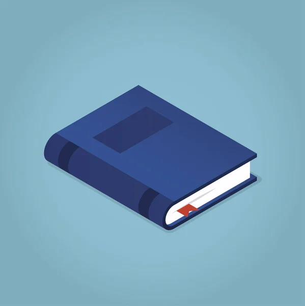 Libro isométrico con un marcador — Vector de stock