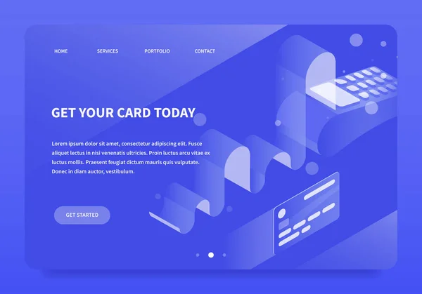 Isometrische betaling Terminal Landing Page — Stockvector