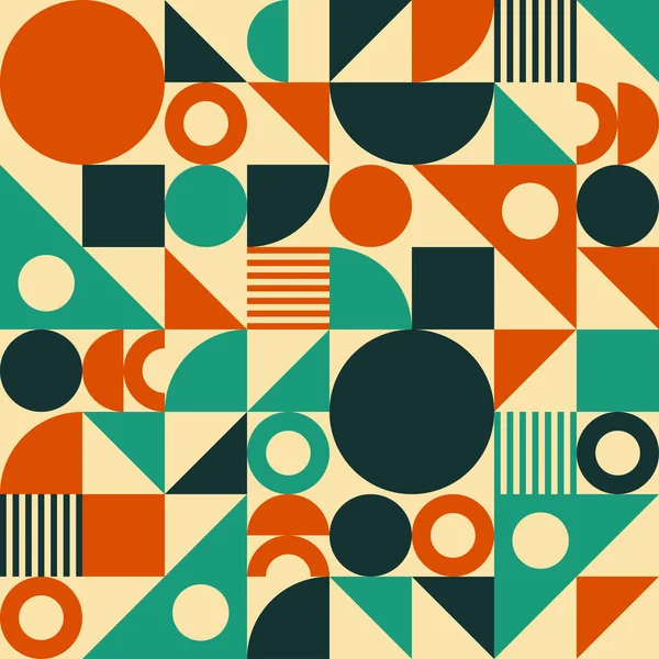 Seamless Retro Abstract Geometric Pattern Vector Illustration — Stock