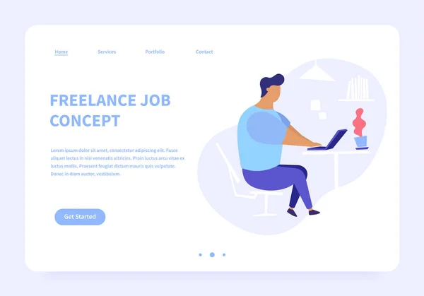 Freiberufliche Job-Konzept Landing Page — Stockvektor