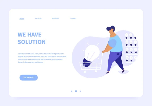 Abbiamo soluzione Landing Page Concetto — Vettoriale Stock