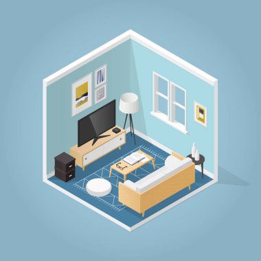 Isometric Oturma Odası Çizimi