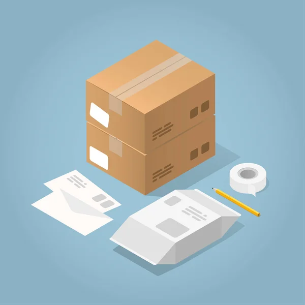 Isometric Delivery Vector Illustration — Stock Vector