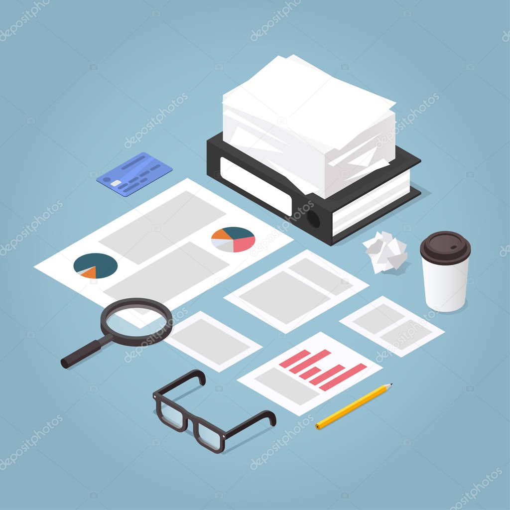 Isometric Business Plan Illustration