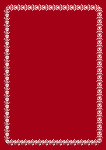 Frame with a pattern on a solid background. Vertical frame. red background.