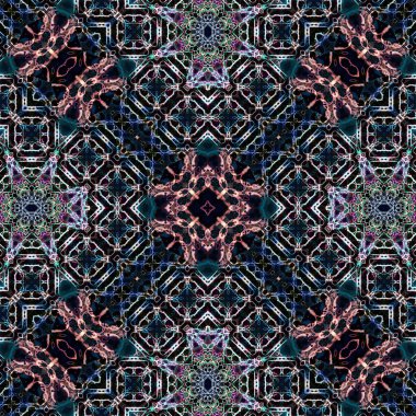 Kusursuz soyut desen. Karmaşık örgülü desen. Soyut kaleydoskop arkaplanı.