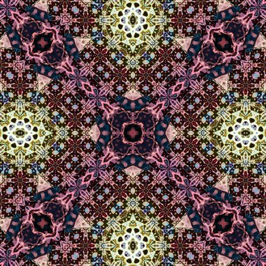 Kusursuz soyut desen. Karmaşık örgülü desen. Soyut kaleydoskop arkaplanı.