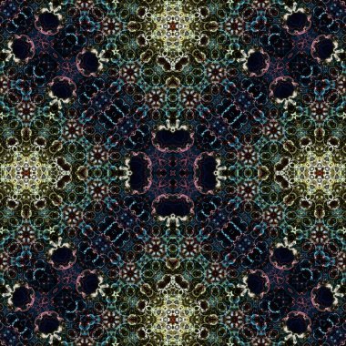 Kusursuz soyut desen. Karmaşık örgülü desen. Soyut kaleydoskop arkaplanı.