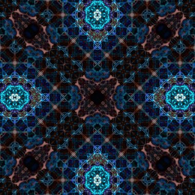 Kusursuz soyut desen. Karmaşık örgülü desen. Soyut kaleydoskop arkaplanı.