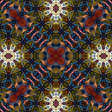 Kusursuz soyut desen. Karmaşık örgülü desen. Soyut kaleydoskop arkaplanı.