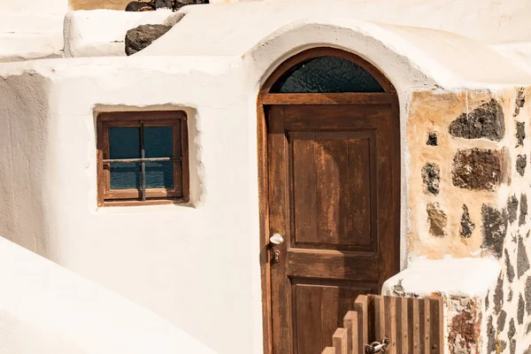 Door Building Santorini Island Greece Cyclades — Stock Photo, Image