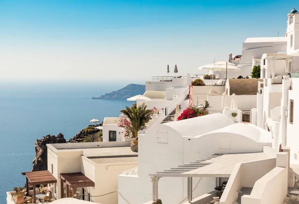 Hermoso Paisaje Marino Vista Caldera Santorini Grecia Desde Costa — Foto de Stock