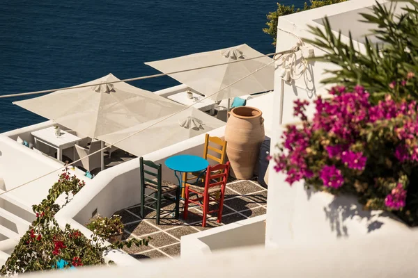Arquitectura Típica Casas Isla Santorini Grecia Las Cícladas — Foto de Stock
