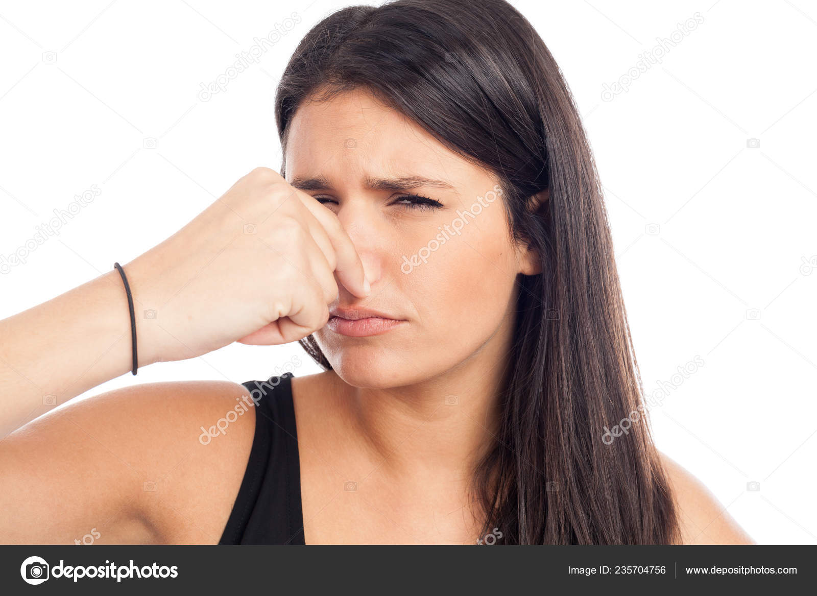 Portrait Brunette Woman Pinching Her Nose Because Bad Smell ⬇ Stock Photo, Image by © Chretien #235704756 Portrait Brunette Woman Pinching Her Nose Because Bad Smell ⬇ Stock Photo, Image by © Chretien #235704756