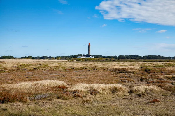 The Goulphar lighthouse of the famous Belle Ile en Mer island in — Stock Photo, Image