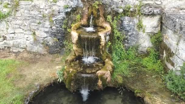 Imagens Cênicas Pequena Cachoeira Saindo Parede — Vídeo de Stock