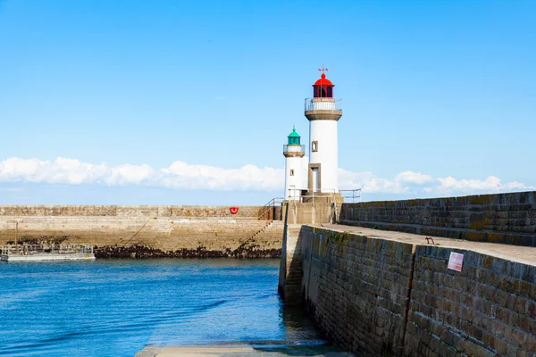 Port of Town Le Palais in isle Belle Ile en Mer in France in the — Stock Photo, Image