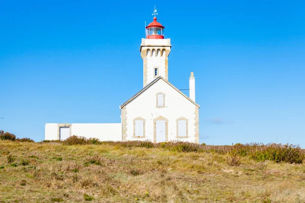 Le phare "Poulains" de la célèbre île Belle Ile en Mer — Photo