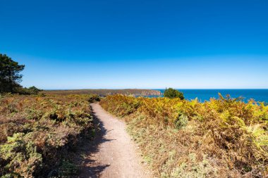 Cape Frehel ve deniz feneriyle Brittany 'deki GR34' e bin.
