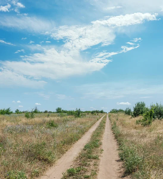 Landscape Road Blue Sky Clouds — Stock Photo, Image