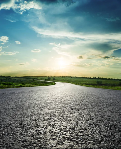 Road Sunset Horizon Soft Focus Asphalt — Stock Photo, Image