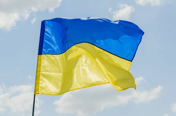 Ukrainische Flagge Wind — Stockfoto