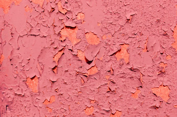 Ροζ Ραγισμένη Μπογιά Στην Επιφάνεια Ξεπερασμένη Υφή Μοντέρνα Χρώματα — Φωτογραφία Αρχείου