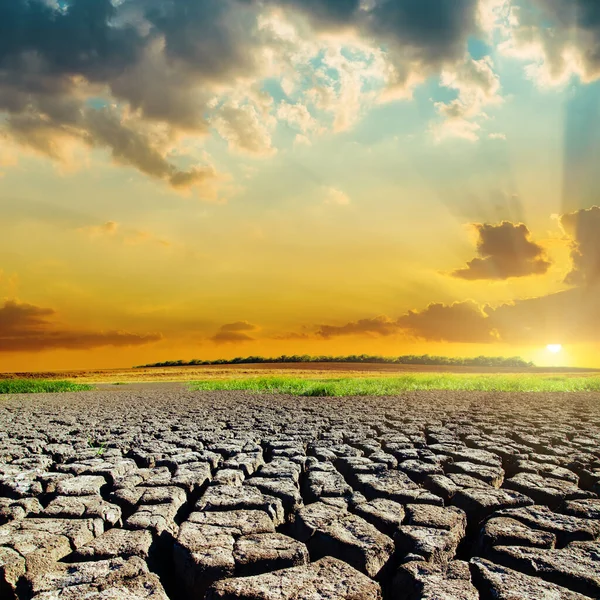 Natural Disaster Drought Earth Sunset — Stock Photo, Image