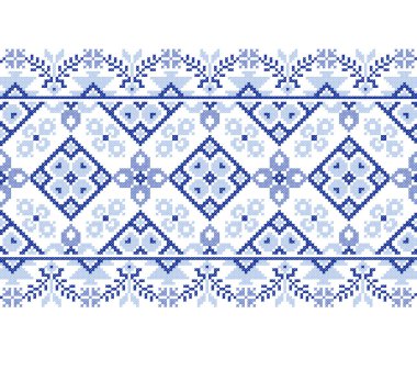 Eski el yapımı, çapraz dikişli Ukrayna deseni gibi güzel işlenmiş. Süslü Ukrayna havlusu, vektör olarak aceleci denir.