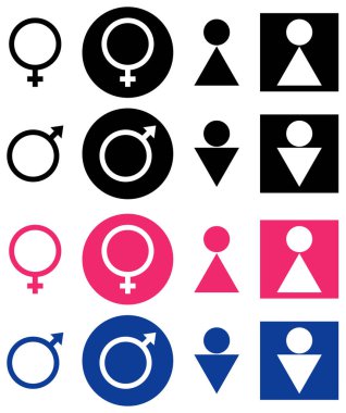 cinsiyet işaretleri vektör simgeleri