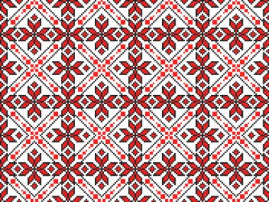 İşlemeli eski el yapımı çapraz dikişli etnik Ukrayna deseni. Süslü Ukrayna havlusu. Vektör olarak Rushnyk biçimi