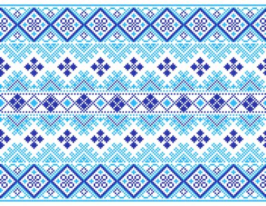 İşlemeli eski el yapımı çapraz dikişli etnik Ukrayna deseni. Süslü Ukrayna havlusu. Vektör olarak Rushnyk biçimi