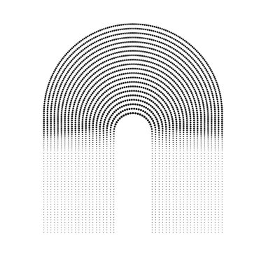 Yarım ton arkaplanı siyah ve beyaz renklerle noktalar