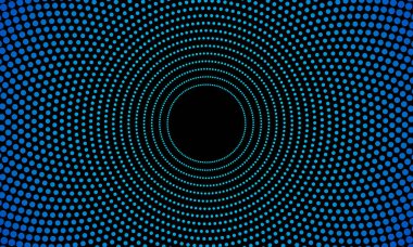 Modern soyut arka plan. Yarım tonlu noktalar daire şeklinde. Yuvarlak logo. Vektör noktalı kare. Tasarım ögesi veya simgesi.