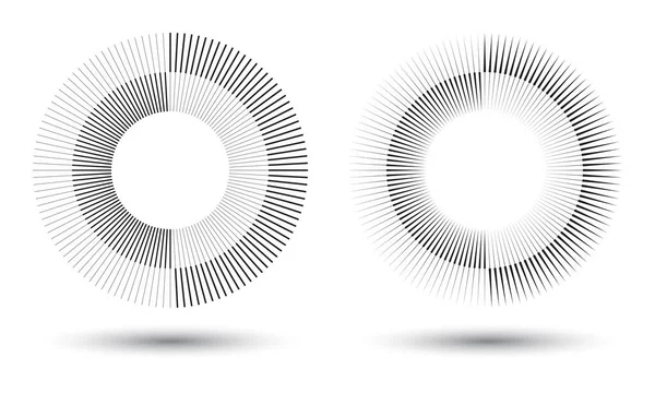 Lignes Radiales Forme Cercle Icône Logo — Image vectorielle