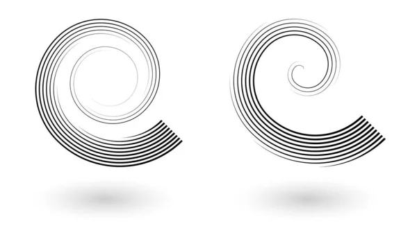 Набор Абстрактных Полутоновых Линий Окружности Фона Векторная Геометрическая Спираль — стоковый вектор