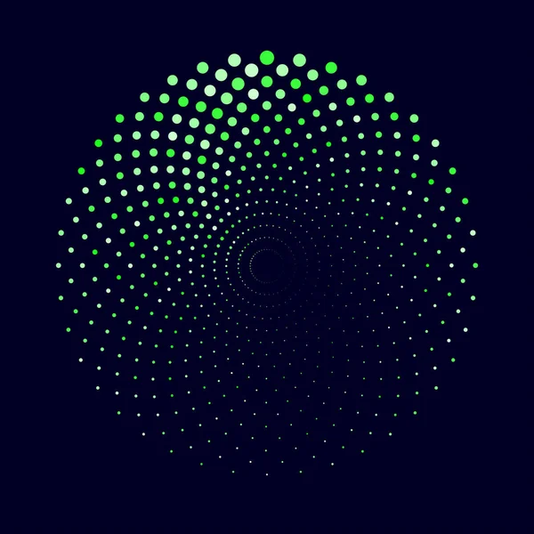 Resumo Pontos Meio Tom Forma Círculo Cores Verdes Pontos Sobre — Vetor de Stock