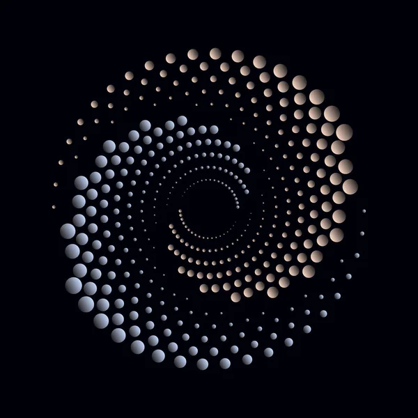 Fond Vectoriel Pointillé Abstrait Effet Demi Teinte Fond Icône Spirale — Image vectorielle