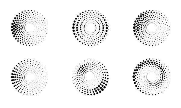 Получите один раунд в виде значка или фона. Черный абстрактный векторный круг рамка с точками в качестве логотипа или эмблемы. Граница круга изолированы на белом фоне для вашего дизайна.