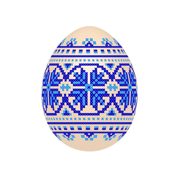 Embroidery Best Easter World Egg Egg Ornament Handmade Cross Stitch — Stock Vector