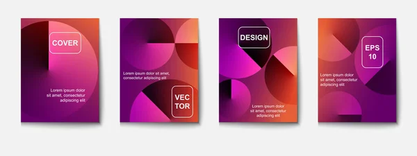 Vector Mínimo Cubre Diseño Redondo Gradiente Formas Composición — Vector de stock