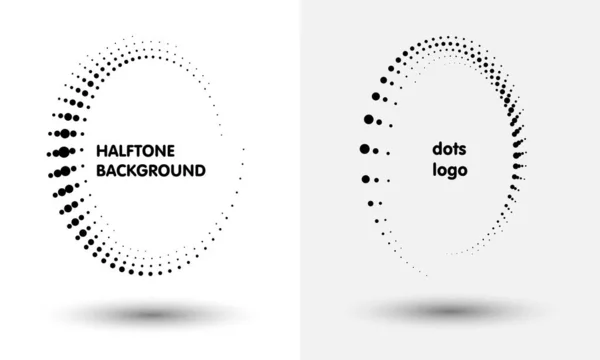 Напівтонувати Піктограму Або Тло Чорна Абстрактна Векторна Рамка Точками Логотипом — стоковий вектор