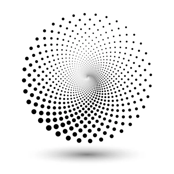 Spiral Prickar Bakgrund Halvtonsformer Abstrakt Logotyp Eller Designelement För Alla — Stock vektor